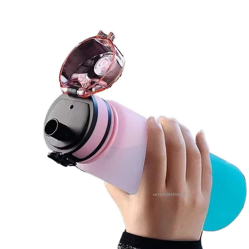 500ML/650ML/1000ML Sports Water Bottle Leak Proof Colorful Plastic Cup Drinking Outdoor Travel Portable Gym Fitness Jugs