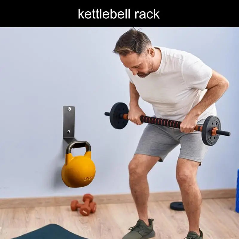 Kettlebell Rack Solid Steel Kettlebell Hook Wall Mount Gym Rack Wall Mount Organizer Weight Rack for Home Gym Hardware Included