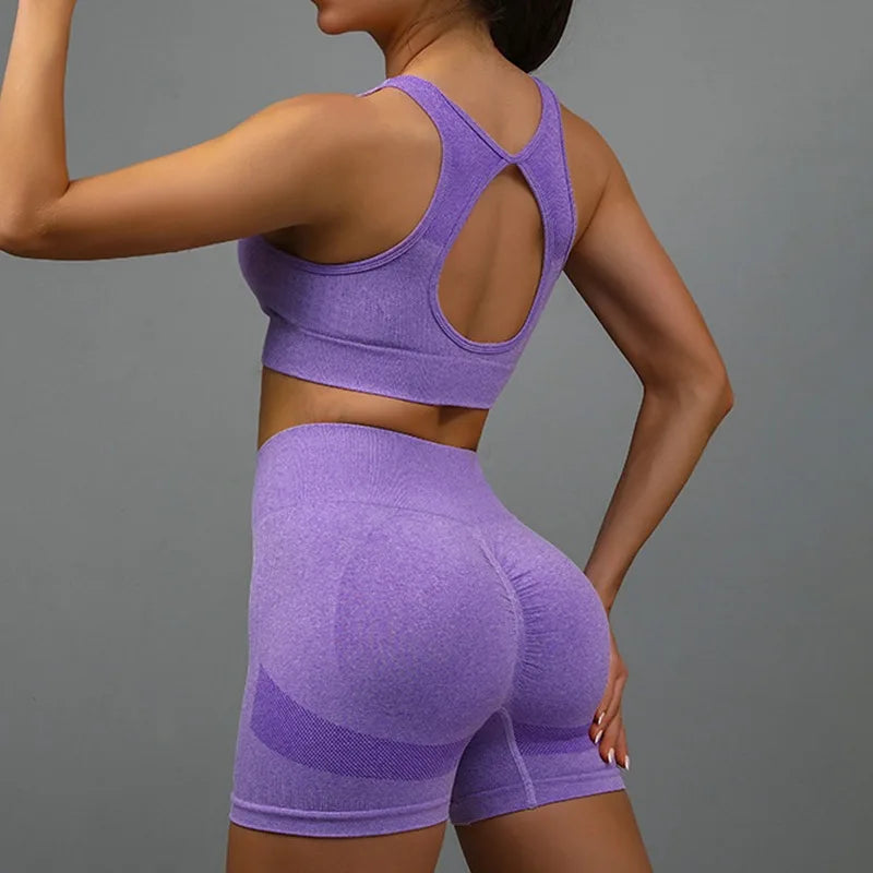 Women Butt Lifting Yoga Shorts Seamless Gym Leggings Tights Elastic Workout High Waist Tummy Control Ruched Booty Pants