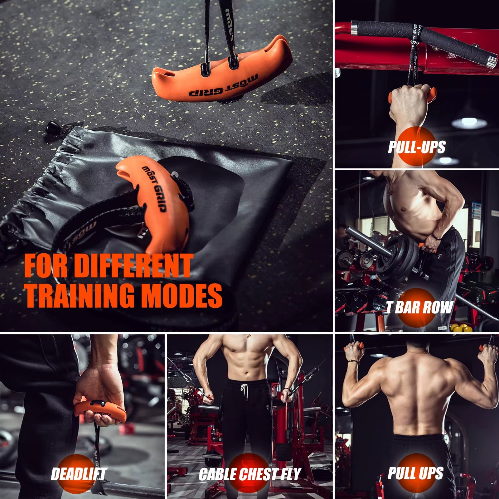 Pull up Handles Grips Gym Training Fitness Grip Resistance Band Handles Face Pull, Rowing, Lat Pulldown ,Barbells for Home Gym