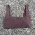 Solid Color Women Square Collar Hollow Back Shoulder Straps Fitness Sport Bra Top Comprehensive Training Gym Yoga Underwear Pad