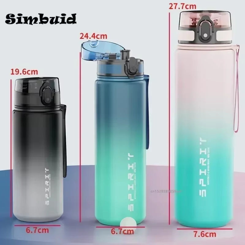 500ML/650ML/1000ML Sports Water Bottle Leak Proof Colorful Plastic Cup Drinking Outdoor Travel Portable Gym Fitness Jugs
