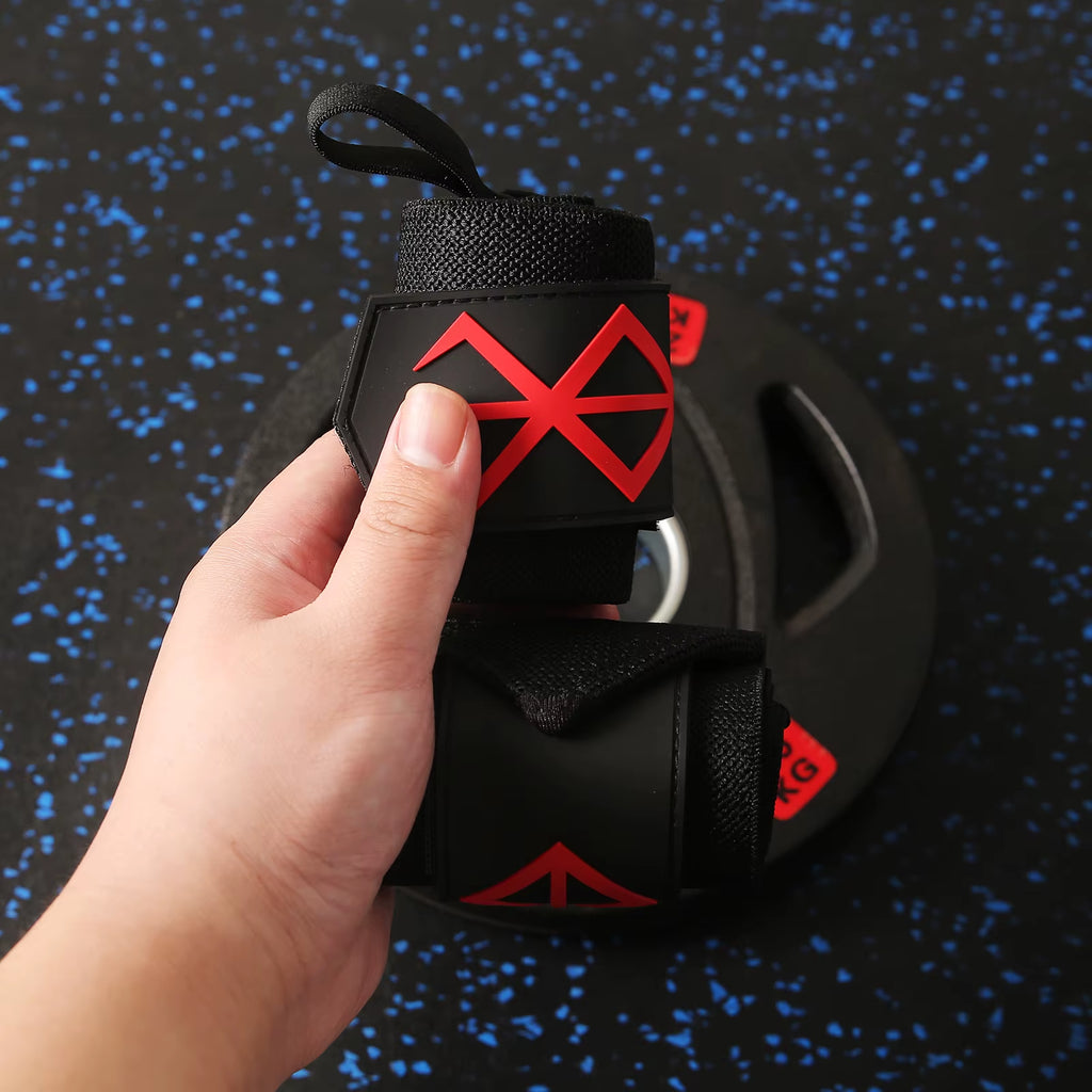 Gym Anime Sports Weight Lifting Wrist Wraps,Berserk Wristband Support , Heavy Duty Training Lifting Straps, Powerlifting