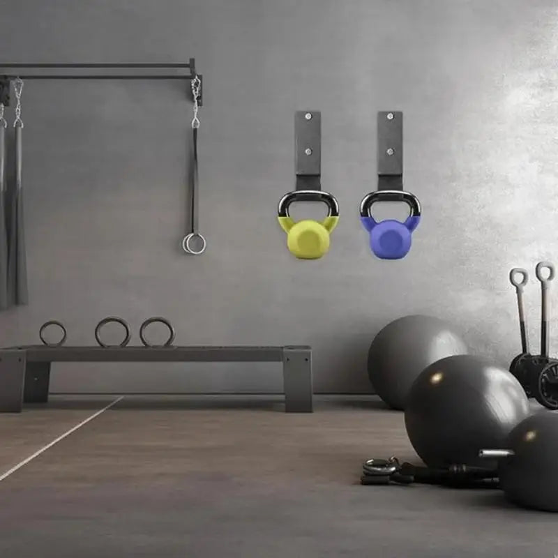 Kettlebell Rack Solid Steel Kettlebell Hook Wall Mount Gym Rack Wall Mount Organizer Weight Rack for Home Gym Hardware Included